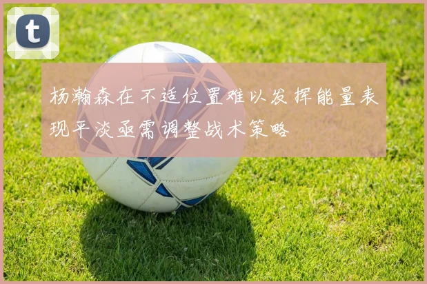 杨瀚森在不适位置难以发挥能量表现平淡亟需调整战术策略